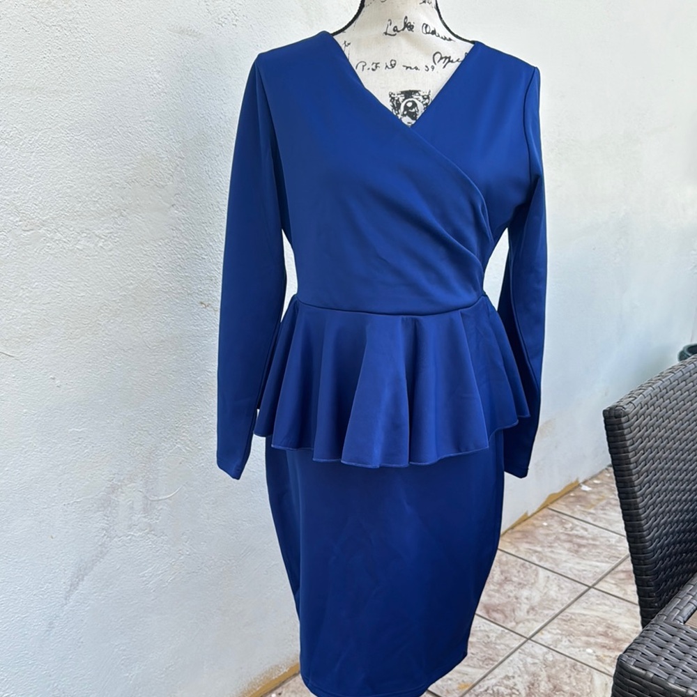 Aisbei Elegant Blue Dress